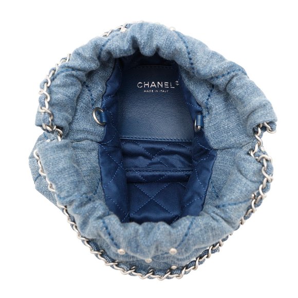 CHANEL 22 Mini Coco Mark Denim Handbag AS3980 2-way - Picture 6 of 13